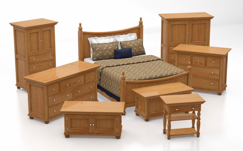 Bedroom set made of wood